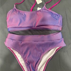 Cupshe pink/purple Bikini Set Med. NWT flawed